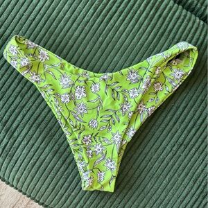 Zaful Lime Green Floral Bikini Bottom